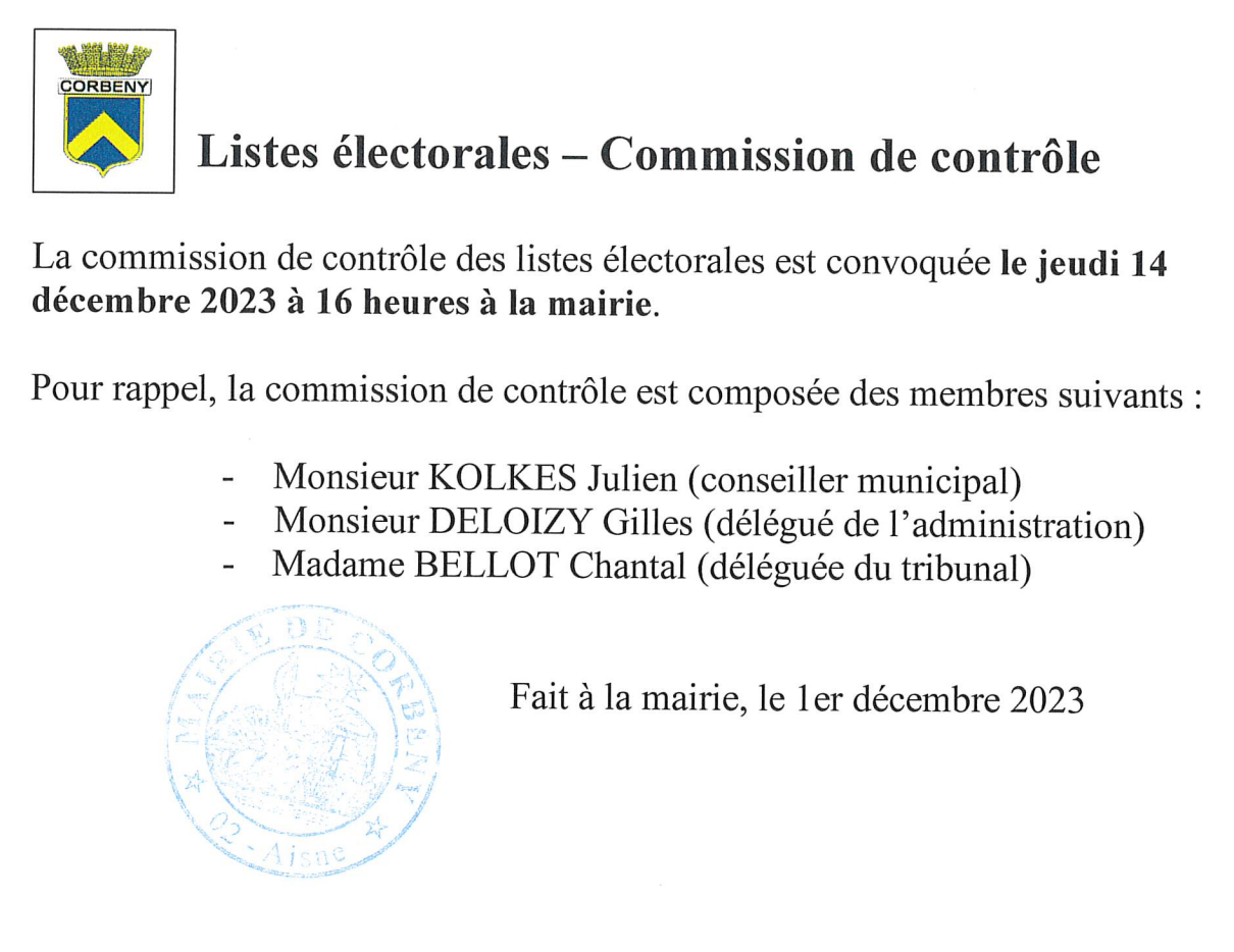 Commission de controle 2023