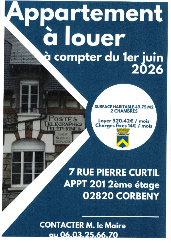 Affiche appartement à louer